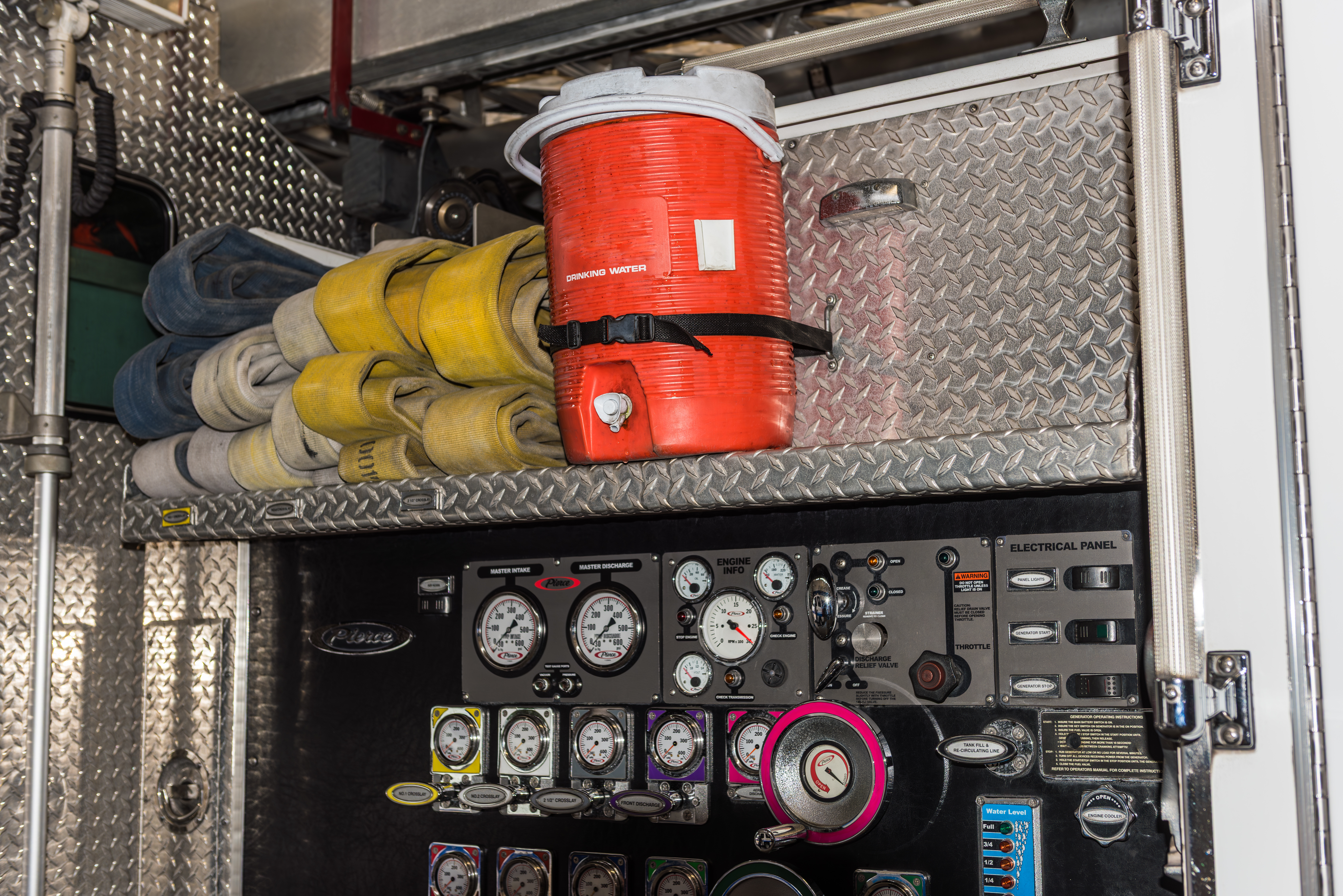 Feuerwehrschlauch und Steuerungen