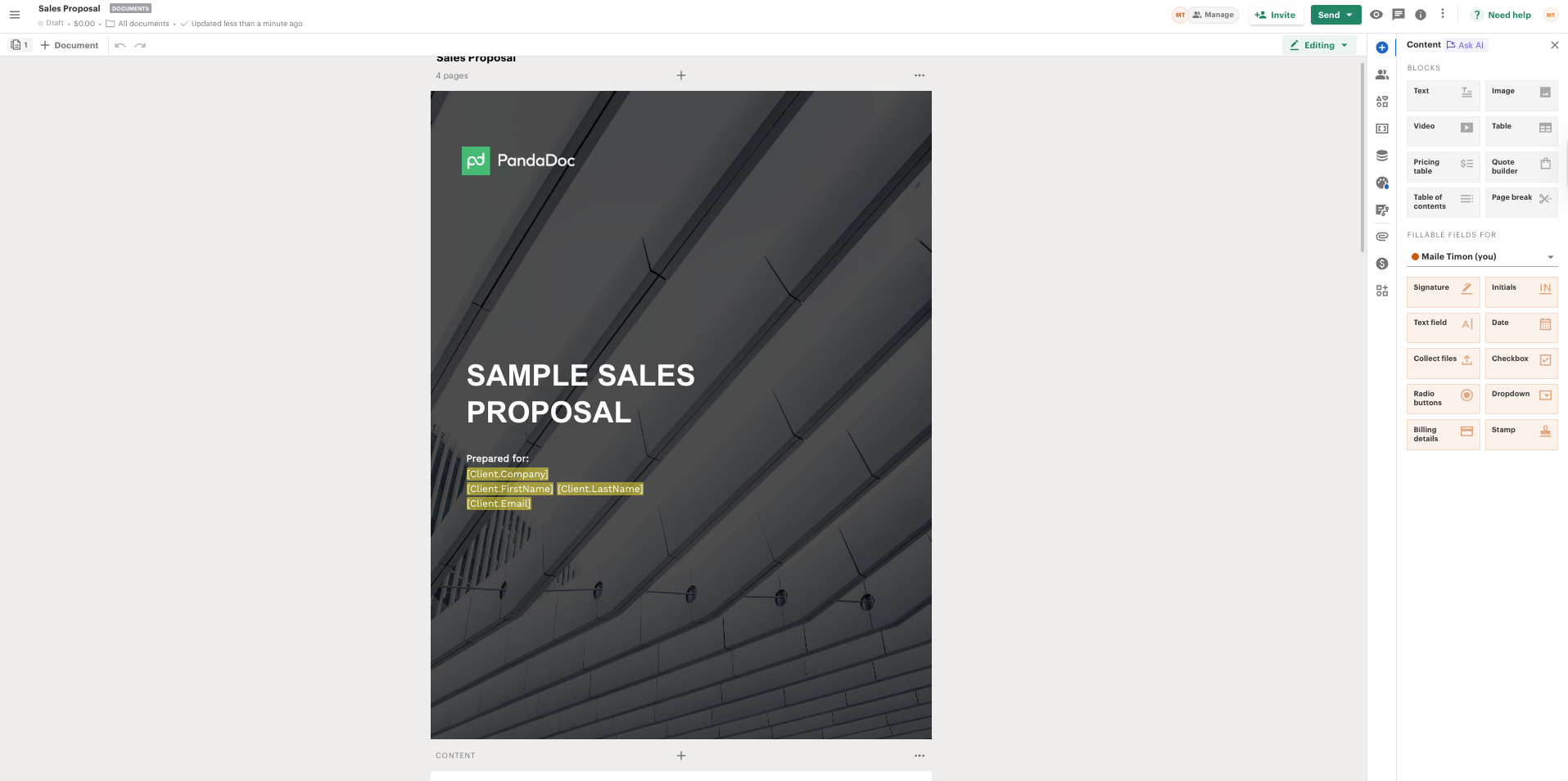 Trigger the handoff document automatically when the contract is signed