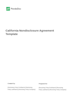 California Nondisclosure Agreement Template