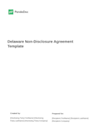 Delaware Non-Disclosure Agreement (NDA) Template