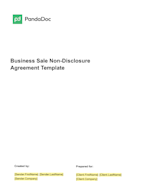 Business Sale Non-Disclosure Agreement Template