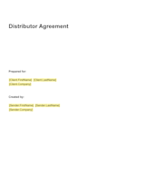 Distributor Agreement