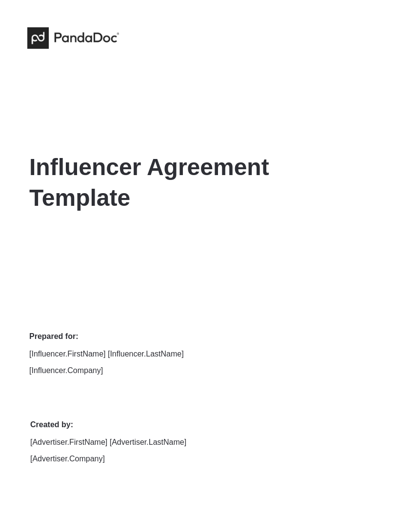 Influencer Contract Template Free PDF & Word