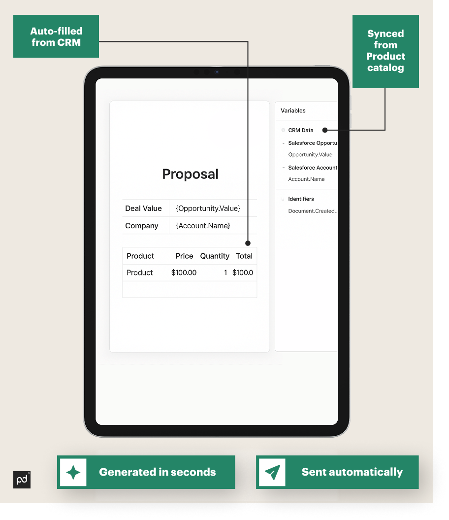 auto generate quotes from crm data