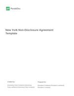 New York Non-Disclosure Agreement
