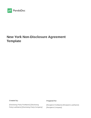 New York Non-Disclosure Agreement