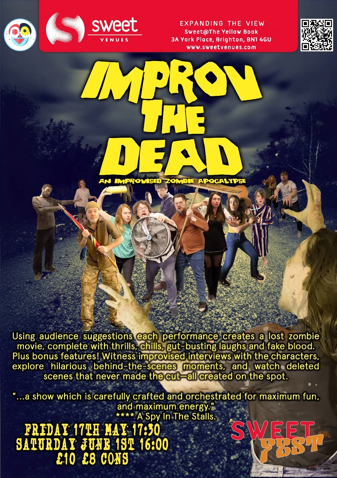 Improv The Dead Brighton show poster for May show