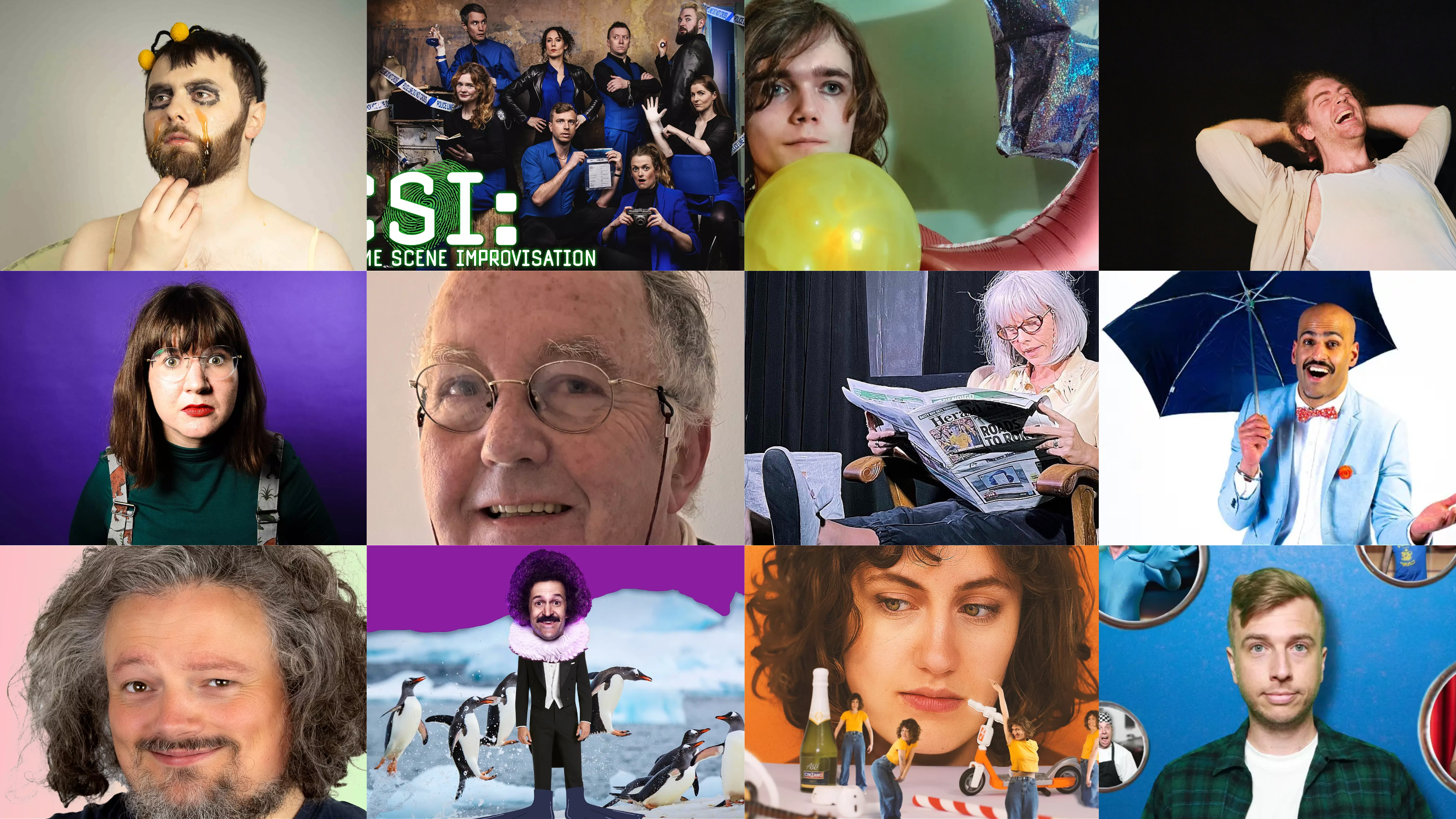 Show posters for comedy shows in Brighton