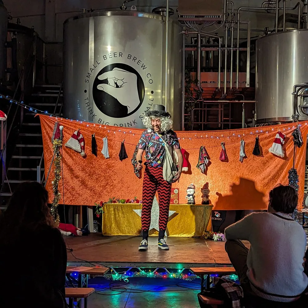 Comedian Charlie Jackson Modern Art Dec Comedian Charlie Jackson stood on stage