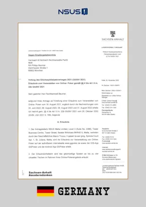 Germany Poker License