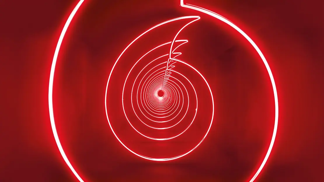 Vodafone sign red neon