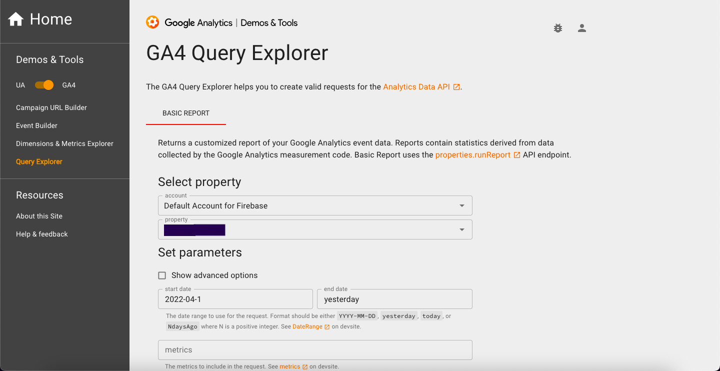 GA4 Query Explorer