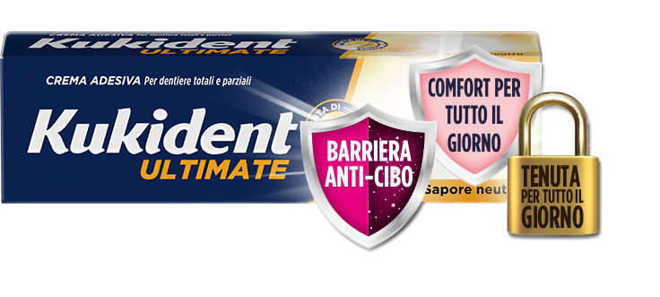 Kukident Expert crema adesiva per dentiere con una tenuta 10 volte più forte*.