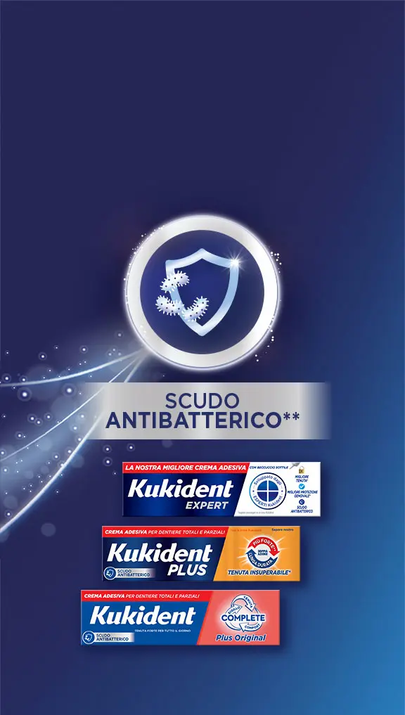 Nuova formula Kukident con scudo antibatterico 