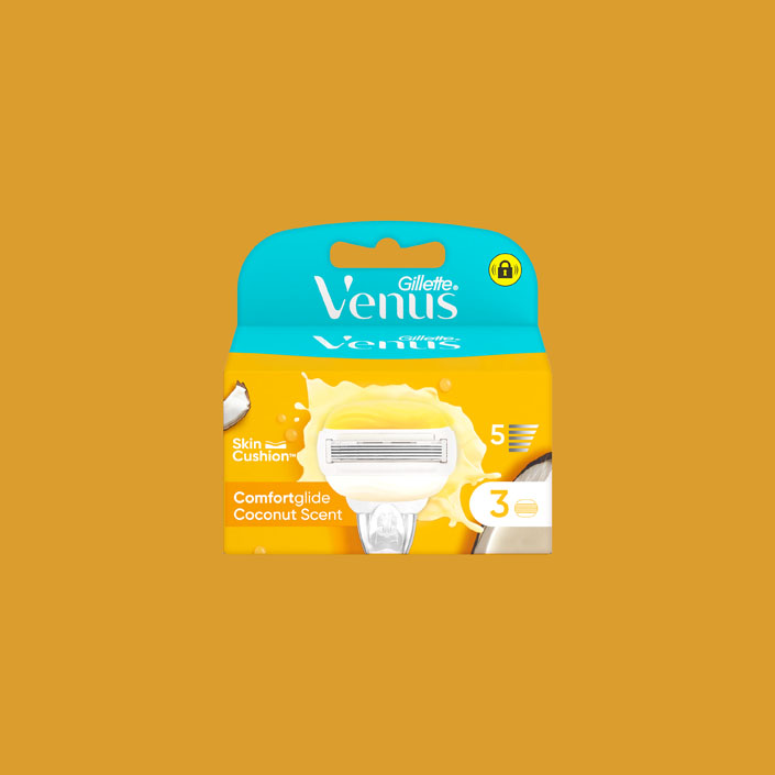 Gillette Venus Pro ComfortGlide Coconut Lame di Ricambio pack - Include tre ricariche di lama