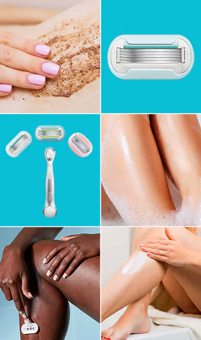 Collage di sei diverse immagini di Gillette Venus