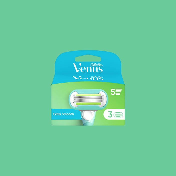 Gillette Venus Extra Smooth Rakblad - Inkluderar 3 påfyllningar