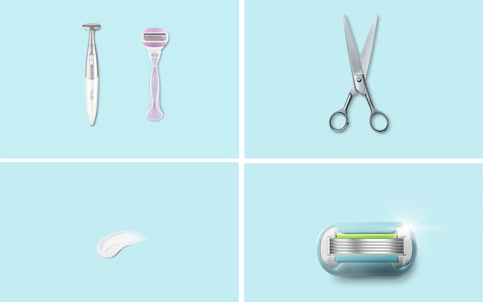 Collage de herramientas de afeitado