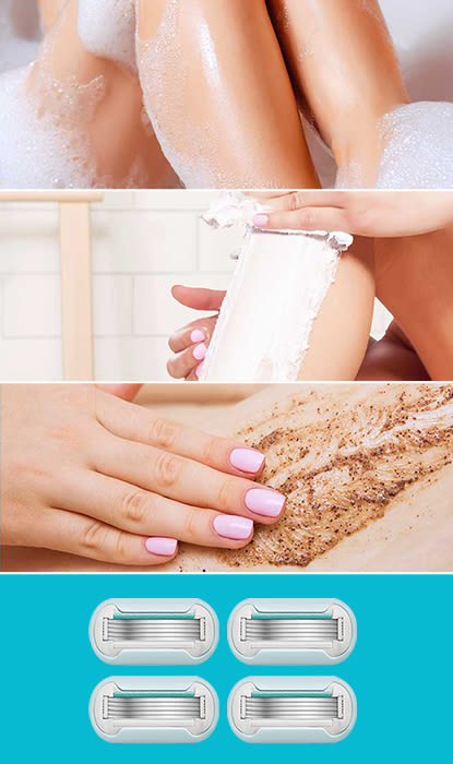 Collage de diferentes imágenes de Gillette Venus