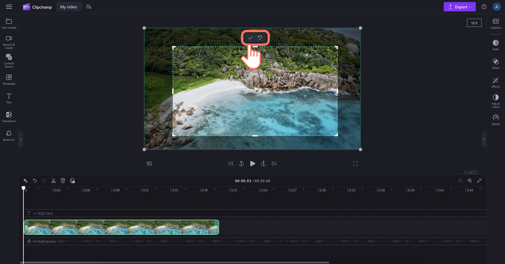 An image of a user clicking on the done button.