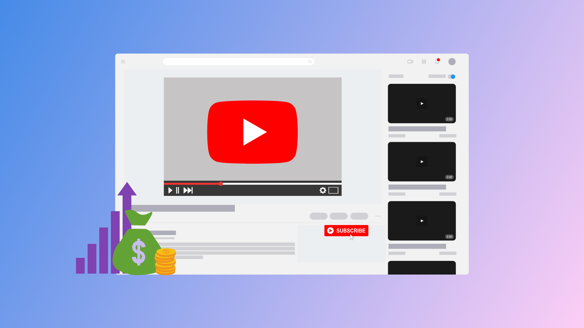 Image of a YouTube preview on the screen.  