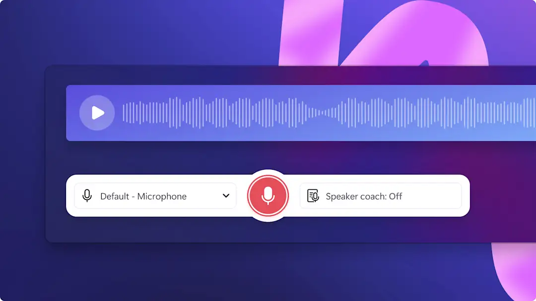 Imej perakam suara dalam Clipchamp.