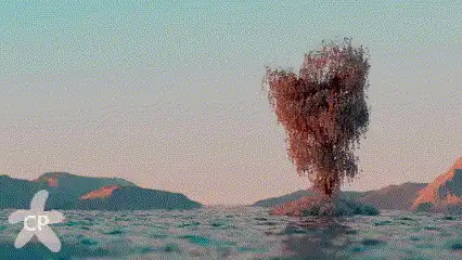 GIF przedstawiający nakładkę z logo w programie Clipchamp.