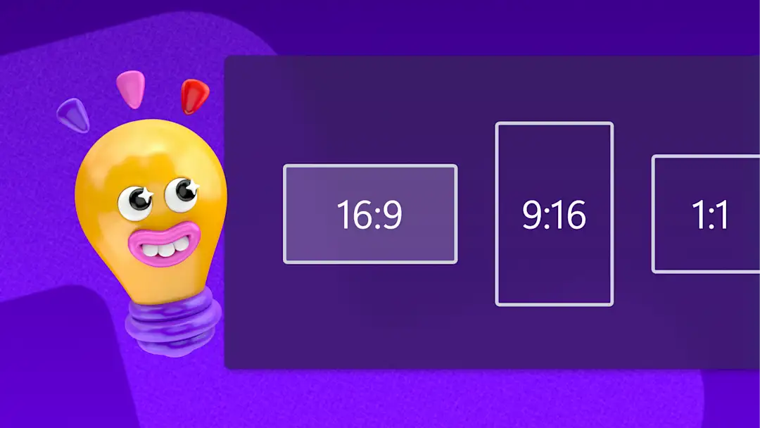 Imej seorang pengguna mengedit nisbah aspek video dalam Clipchamp.