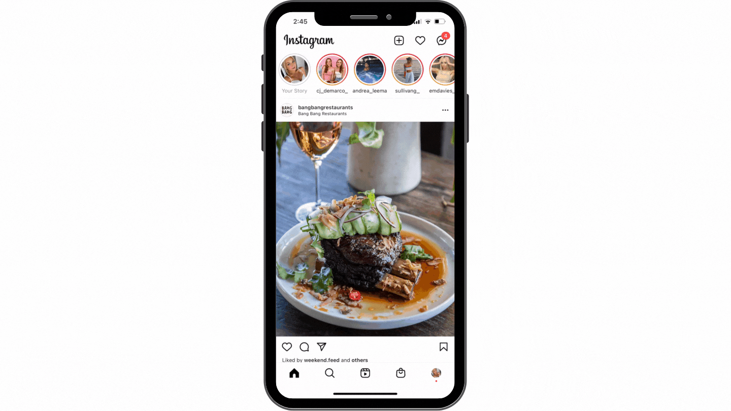 Step 2. Swipe across to Instagram Live Rooms
