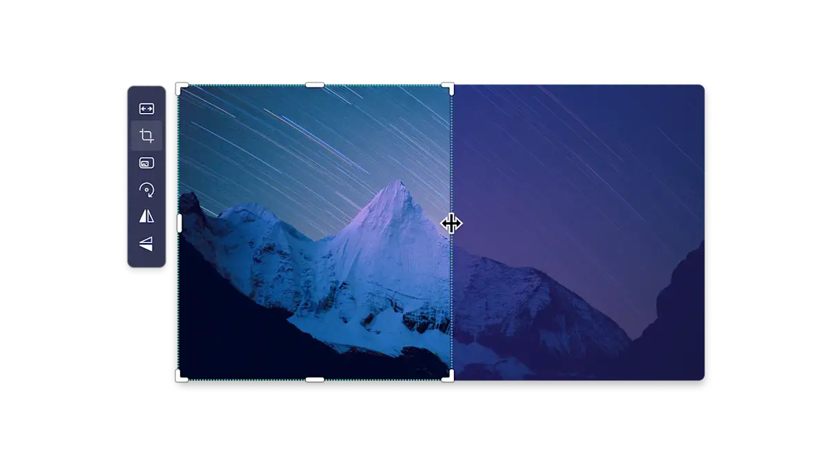 Using the resize video button with the floating toolbar in Clipchamp