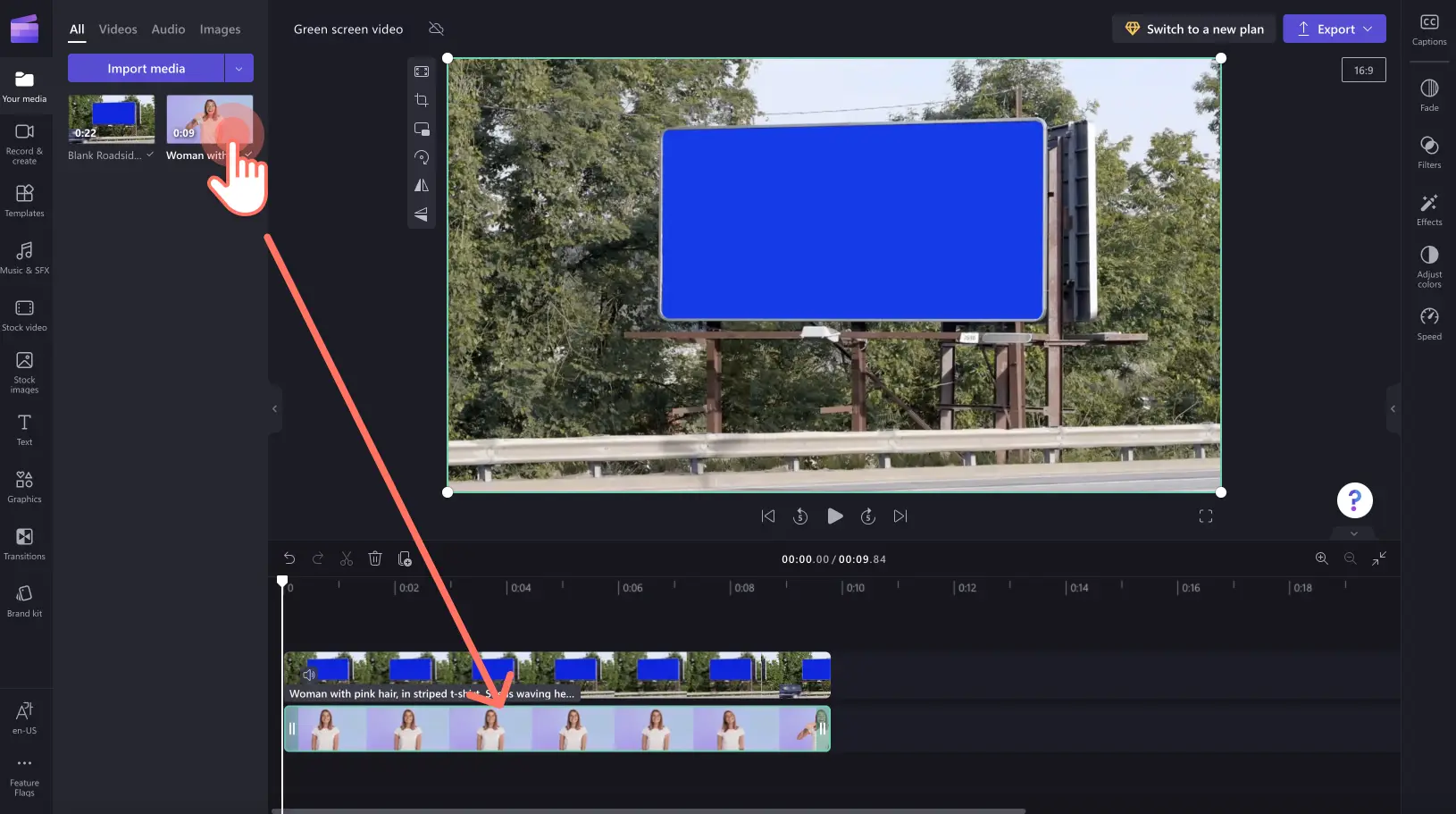 How to make a blue screen video - step 2