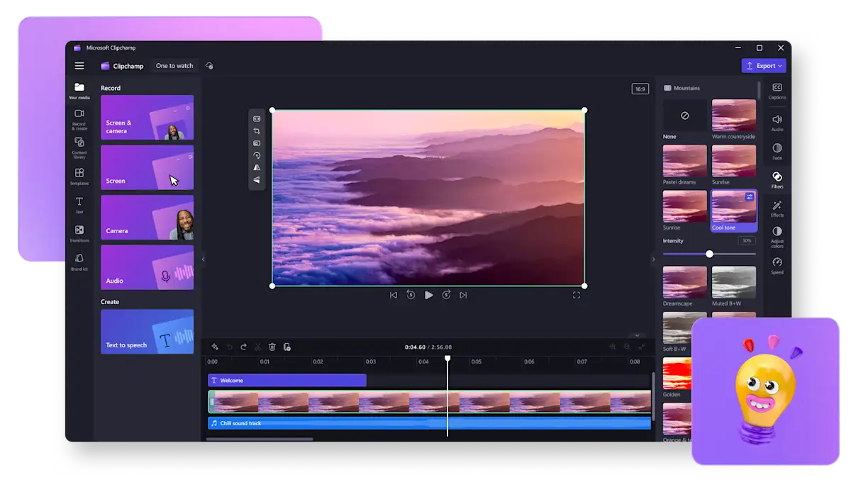 An image of a user editing a video in Clipchamp.