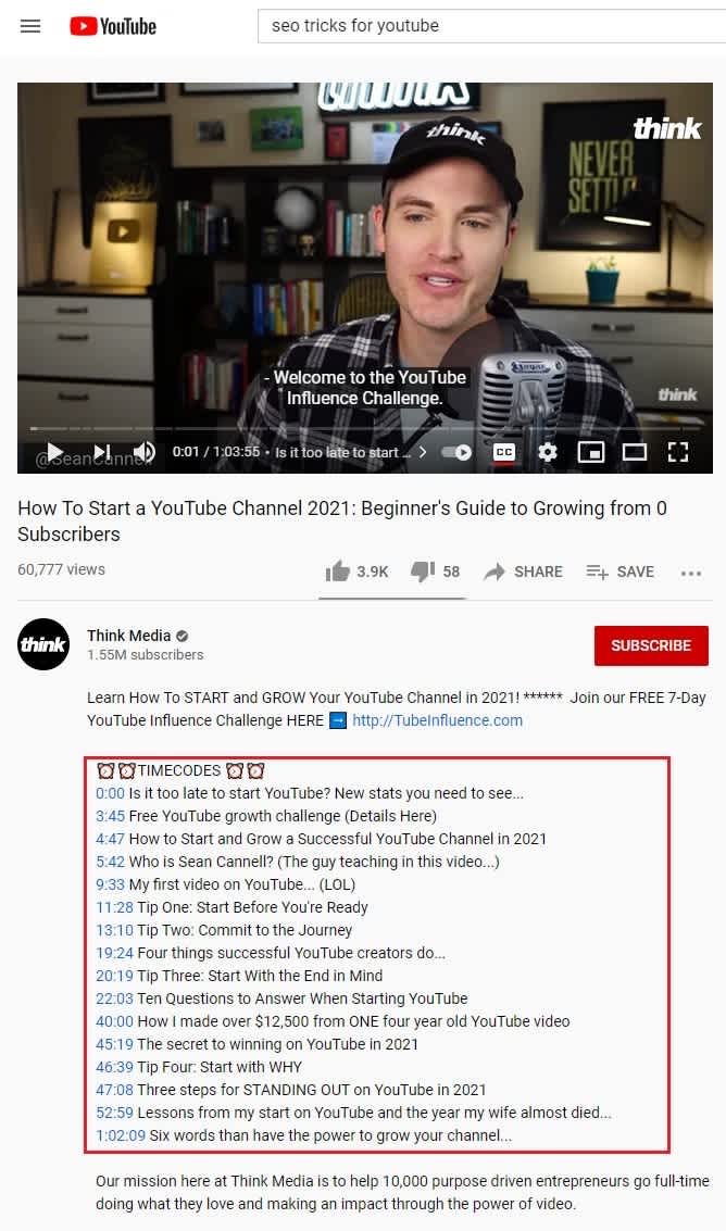 Timecodes in description-10 SEO Tricks to Make Your YouTube Content Rank Higher-Clipchamp blog
