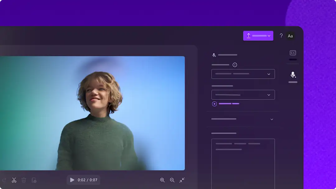 A user generating a video transcript and editing a video with transcript-based editing