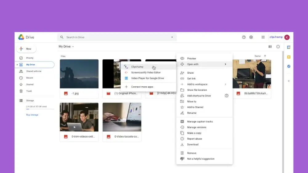 Clipchamp Google Workspace integration 1