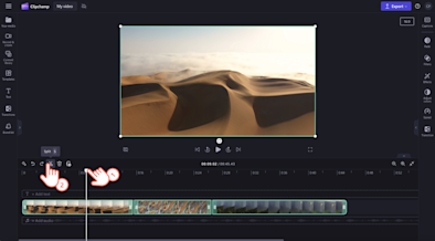 Hình ảnh người dùng đang cắt tỉa video bằng nút chia tách.