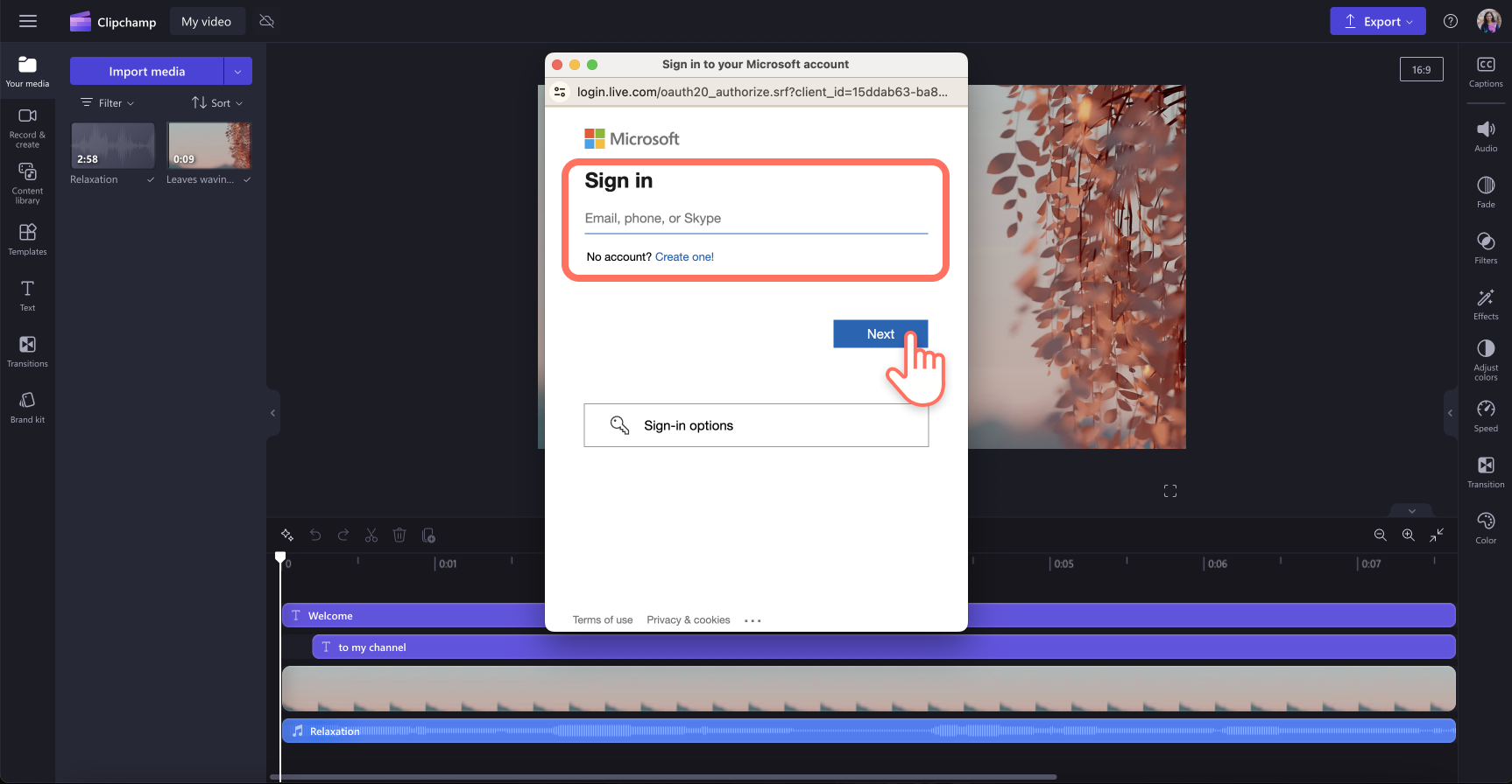 Sign in to Microsoft OneDrive