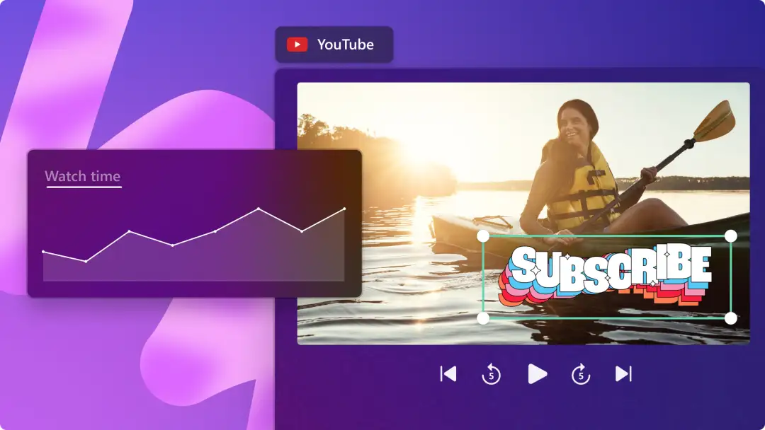 Visual yang menampilkan video YouTube yang diputar bersama grafik waktu tonton