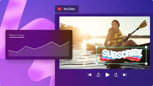 시청 시간 그래프와 함께 재생되는 YouTube 동영상을 보여주는 시각 자료