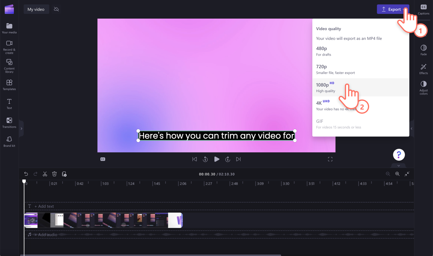 An image of a user saving their video.