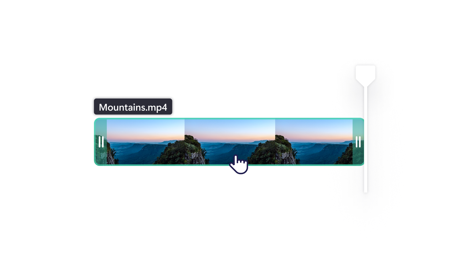 An image showing how to highlight the stock asset in Clipchamp