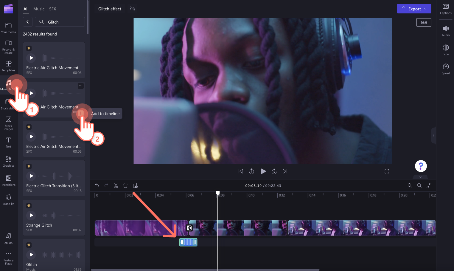 How to add a glitch effect to your video online (easiest method