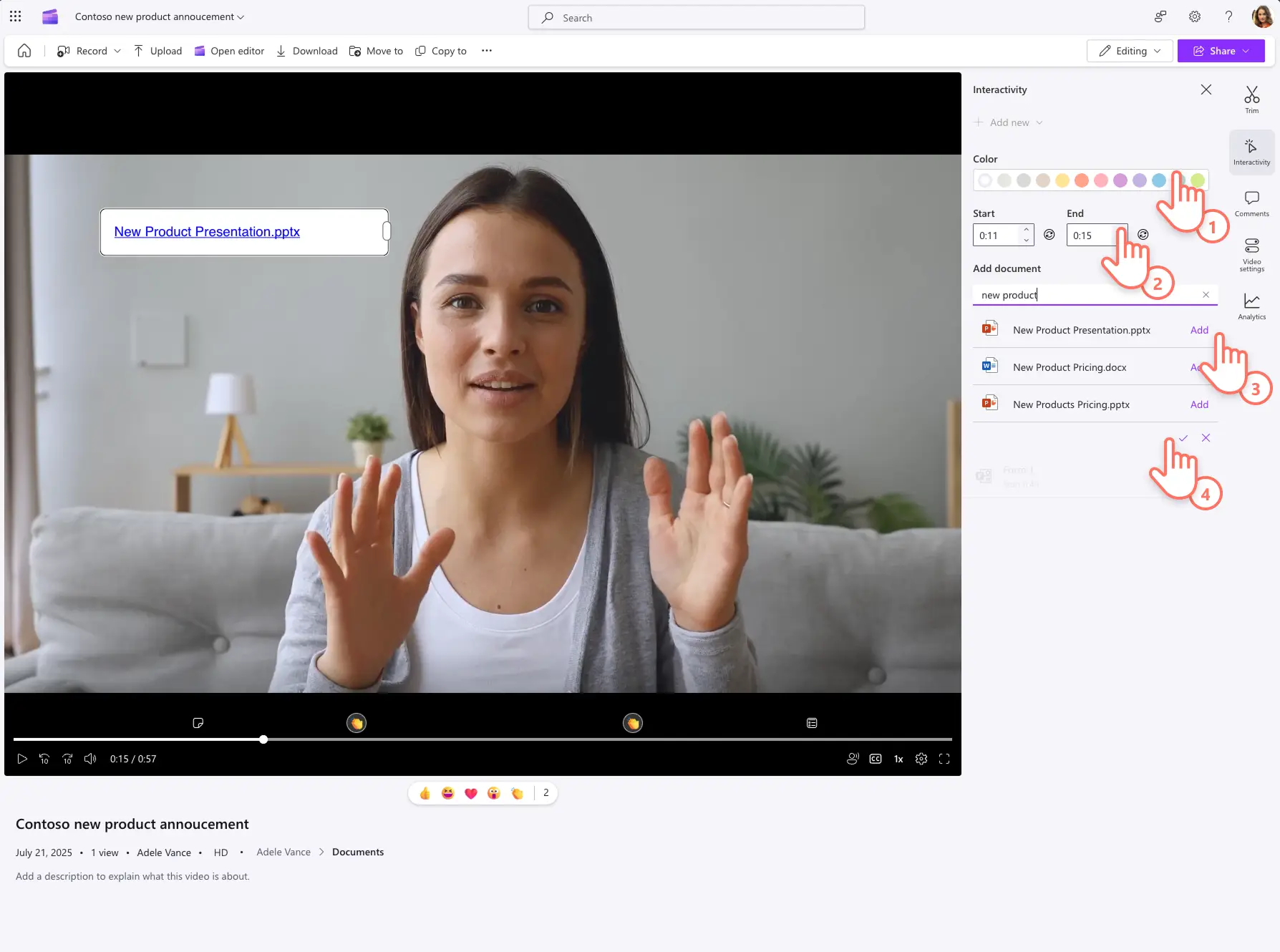 An image of adding a callout in Clipchamp