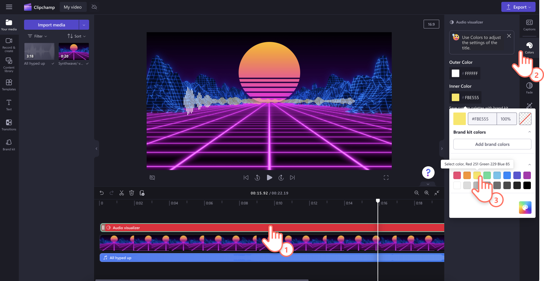 Customise the colors of the visualizer