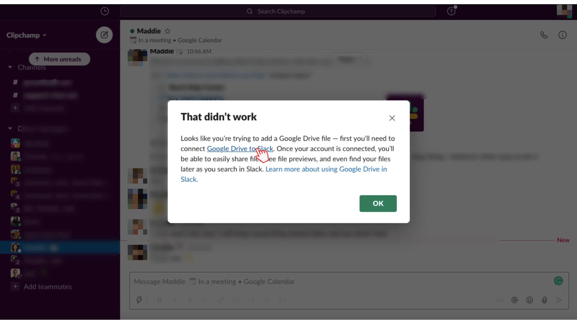 Step 1. Allow Slack access to Google Drive - How to Embed Video in Slack