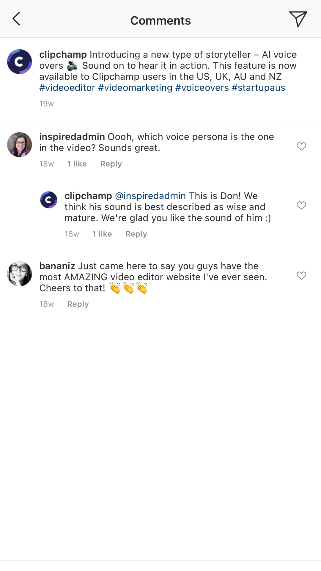Instagram comments section - How to invite influencers to collaborate 