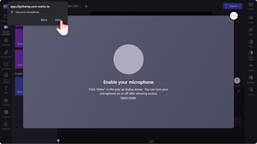 Hình ảnh người dùng đang cho phép truy nhập micrô.