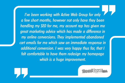 Example of a testimonial for an SEO agency