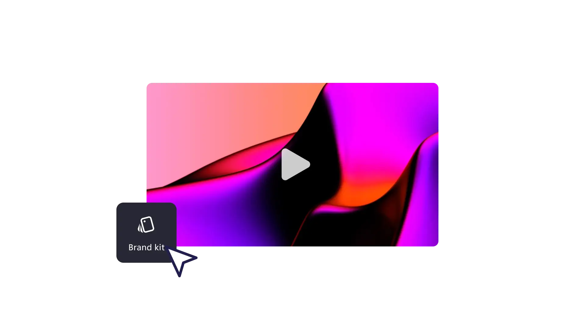 Een muisaanwijzer zweeft over het brand kit-pictogram in de video-editor van Clipchamp.