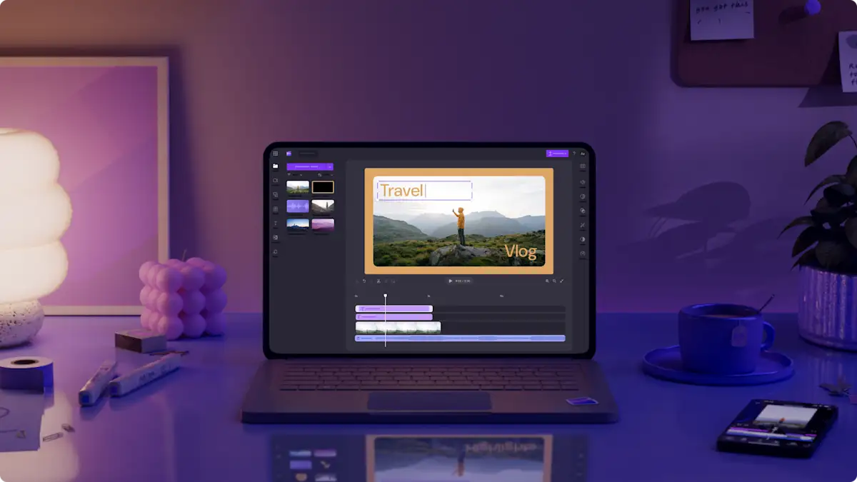 A visual representation of making a social media video in Clipchamp.
